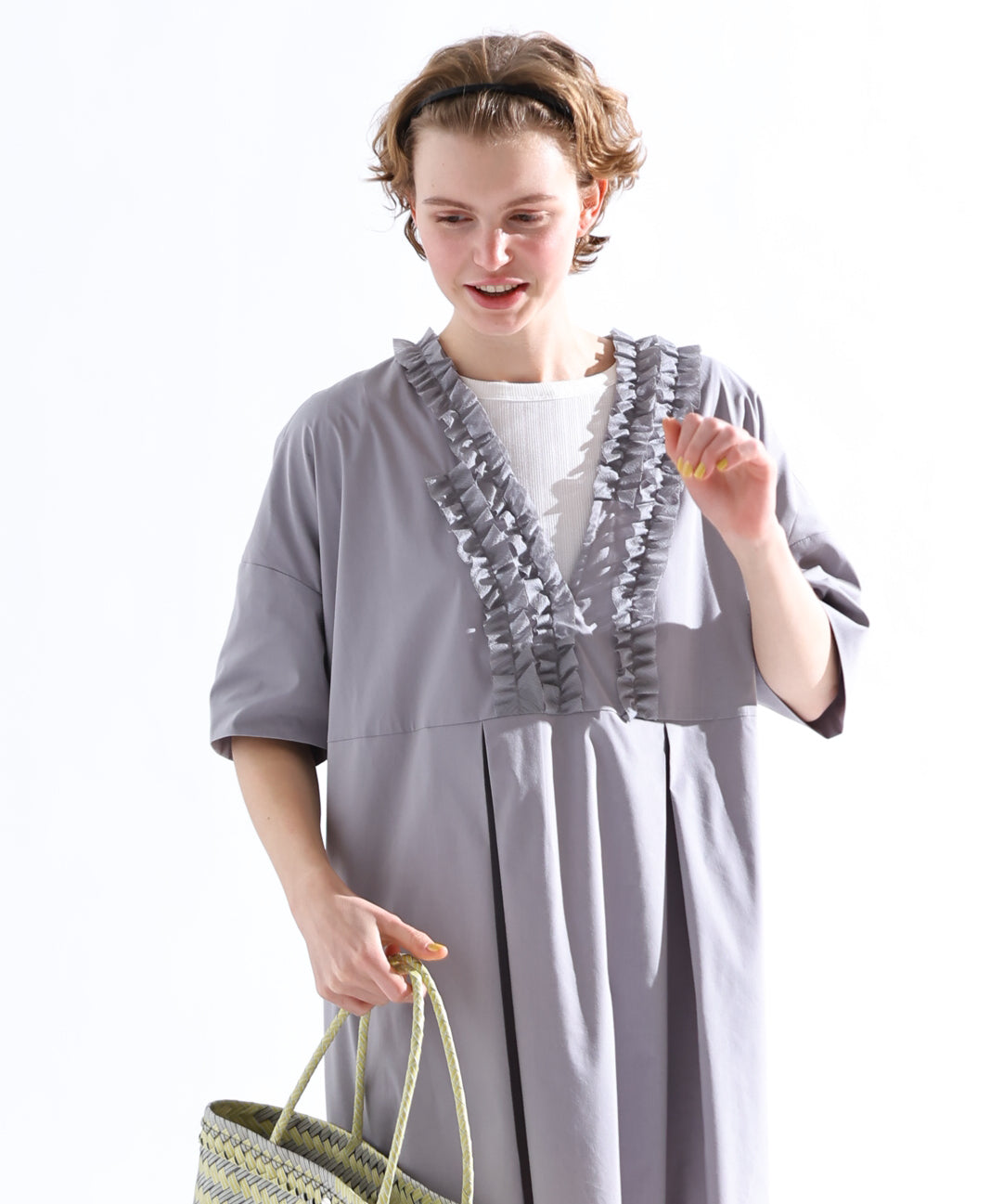 フリルデザインVネックワンピース / LKL25SOP2104